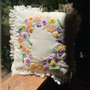 Handcrafted decor pillow for a Bohemian Home .12 inch by 12 inch